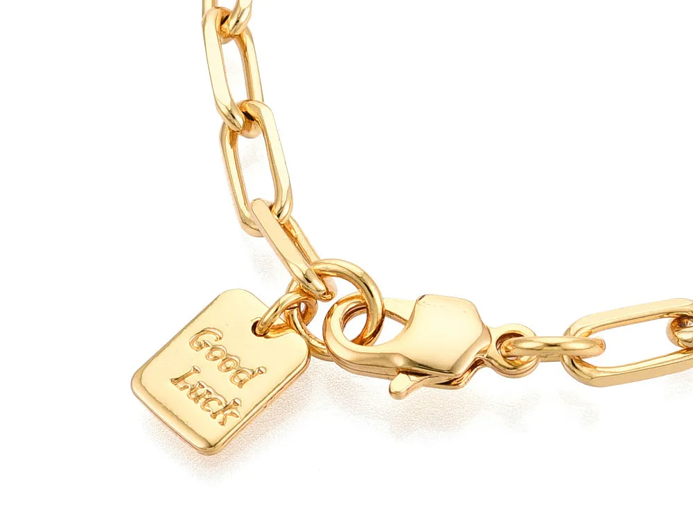 La Petite Epicerie Good Luck armband verguld 21,5 cm schakelketting