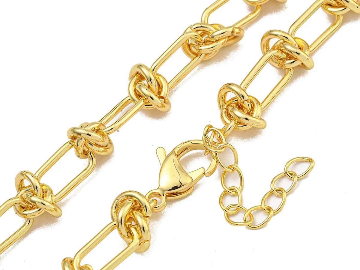 La Petite Epicerie collier knoop ketting messing goud 18K
